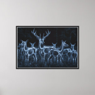 Toile Troupeau de cerfs nuit X-Ray