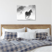 Toile Troupeau de chevaux | Noir et blanc (Insitu(Chambre))