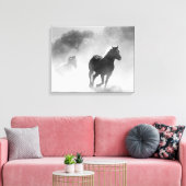 Toile Troupeau de chevaux | Noir et blanc (Insitu(Salon))