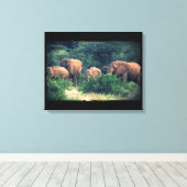 Toile Troupeau d'éléphants de Samburu (Insitu (Plancher de Bois))