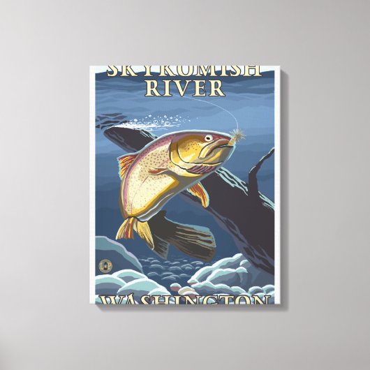 Toile Trout Fishing Cross-Section - Skykomish River, (Recto)