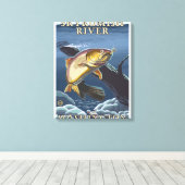 Toile Trout Fishing Cross-Section - Skykomish River, (Insitu (Plancher de Bois))