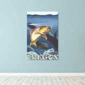 Toile Trout Fishing Cross-Section - Vintage voyage 2 (Insitu (Plancher de Bois))