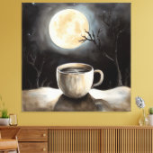 Toile Trouver la tranquillité en hiver avec café et lune (Insitu(Salon))