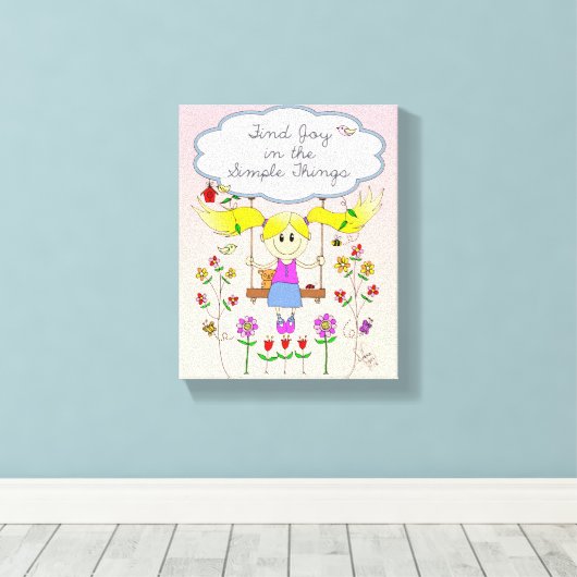Toile Trouvez la joie dans les choses simples (Insitu (Plancher de Bois))
