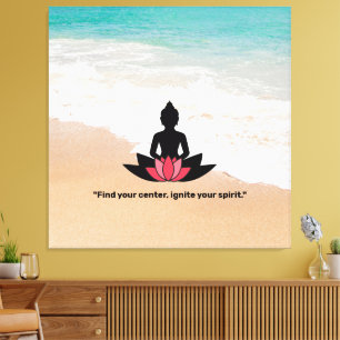 Toile "Trouvez votre centre, allumez votre esprit." YOGA