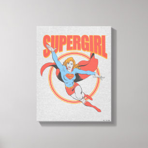 Toile True Vintage Supergirl Flying Graphic
