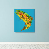 Toile Truite arc-en-ciel feuille Aspen 1 (Insitu (Plancher de Bois))