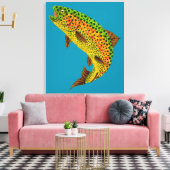 Toile Truite arc-en-ciel feuille Aspen 1 (Insitu(Salon))