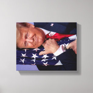 Toile TRUMP enlaçant le drapeau