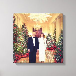 Toile Trump président américain Maison Blanche Noël