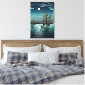 Toile Tsuchiya Koitsu - Bateaux à Shinagawa, Nuit (Insitu(Chambre))