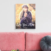 Toile Tu aimes maman | Typographie et photo blanc tendan (Insitu(Salon))