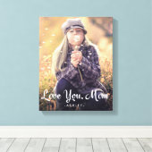 Toile Tu aimes maman | Typographie et photo blanc tendan (Insitu (Plancher de Bois))