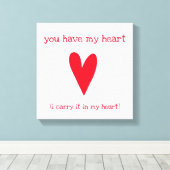 Toile Tu as mon coeur | Poème de E.E. Cummings (Insitu (Plancher de Bois))