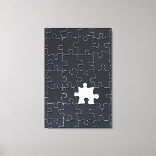Toile Tu Me Complètes Romantique Puzzle Noir et Blanc