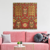 Toile 'Tudor Rose', papier peint de reproduction dessiné (Insitu(Salon))