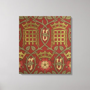 Toile 'Tudor Rose', papier peint de reproduction dessiné