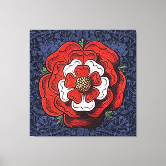 Toile Tudor Rose rouge et blanc (Recto)