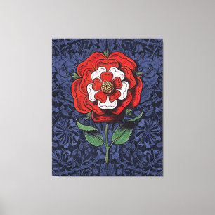 Toile Tudor Rose rouge et blanc