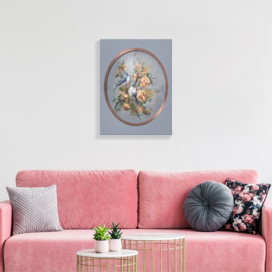 Toile Tufted Titmouse decor (Insitu(Salon))