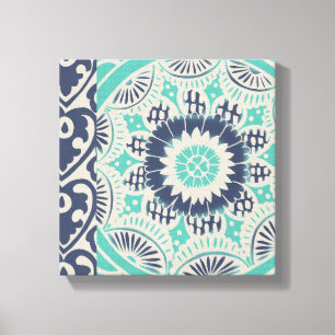 Toile Tuile bleue III de batik