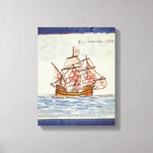 Toile Tuile d'Azulejos dépeignant un bateau, de Sagres
