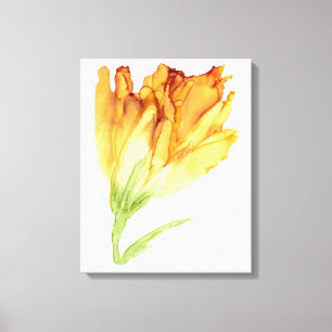 Toile Tulipe à franges jaunes—personnalisable—