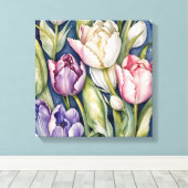 Toile Tulipe géante violette et rose (Insitu (Plancher de Bois))