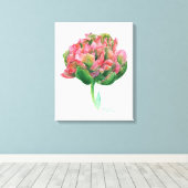 Toile Tulipe vert rose Aquarelle botanique (Insitu (Plancher de Bois))