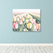 Toile Tulipes aquarelles (Insitu (Plancher de Bois))