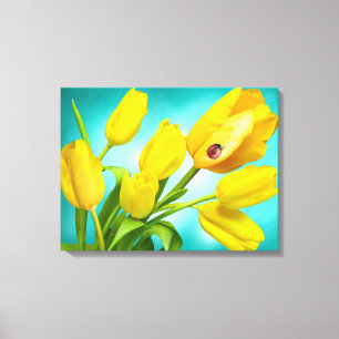 Toile Tulipes Art-Jaune