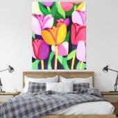 Toile Tulipes colorées multicolores Art Abstrait (Insitu(Chambre))