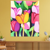 Toile Tulipes colorées multicolores Art Abstrait (Insitu(Salon))