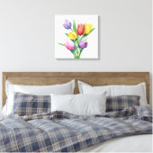 Toile Tulipes couleur aquarelle (Insitu(Chambre))