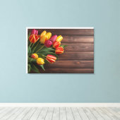 Toile Tulipes de printemps pour la Saint Valentin (Insitu (Plancher de Bois))