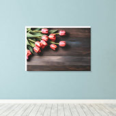 Toile Tulipes de printemps pour la Saint Valentin (Insitu (Plancher de Bois))