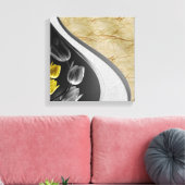 Toile Tulipes gris et jaunes sur texture (Insitu(Salon))