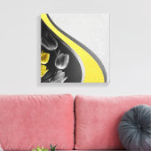 Toile Tulipes gris et jaunes sur texture (Insitu(Salon))