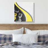 Toile Tulipes gris et jaunes sur texture (Insitu(Chambre))