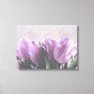 Toile Tulipes pourpres Aqua Dragonflies Décor mural en t