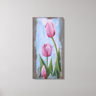 Toile Tulipes roses 