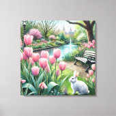 Toile Tulipes roses au parc (Recto)