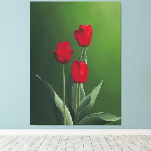 Toile Tulipes rouges (Insitu (Plancher de Bois))