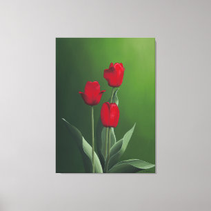 Toile Tulipes rouges