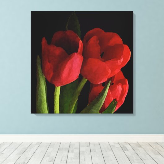 Toile Tulipes rouges (Insitu (Plancher de Bois))