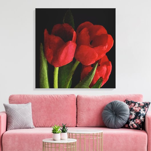 Toile Tulipes rouges (Insitu(Salon))