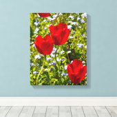 Toile Tulipes rouges dans le champ (Insitu (Plancher de Bois))