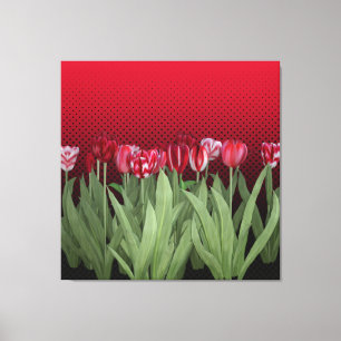 Toile Tulipes rouges sur dégradé