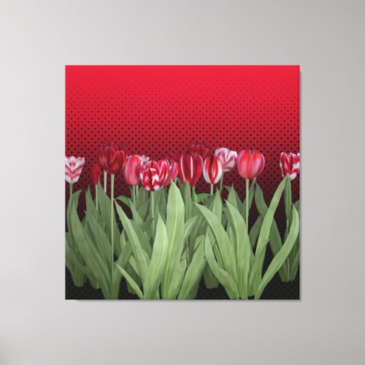 Toile Tulipes rouges sur dégradé (Recto)